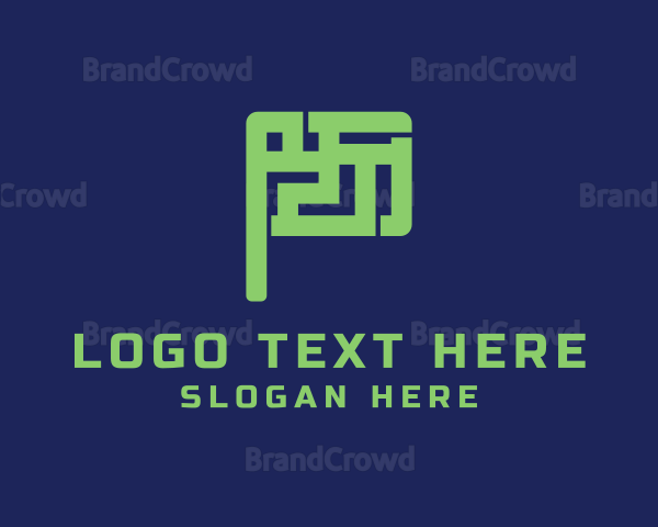 Modern Maze Letter P Logo