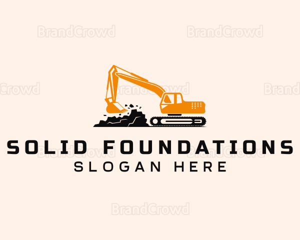 Heavy Duty Construction Excavator Logo