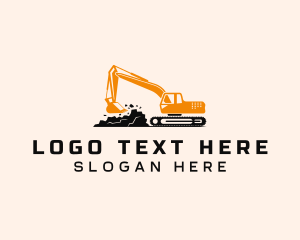 Backhoe - Heavy Duty Construction Excavator logo design