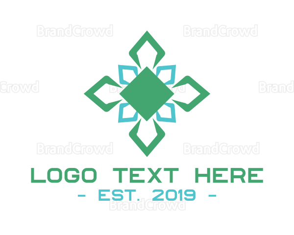 Diamond Floral Cross Logo