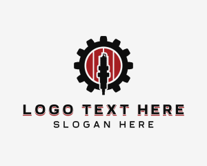 Cog - Mechanical Spark Plug logo design