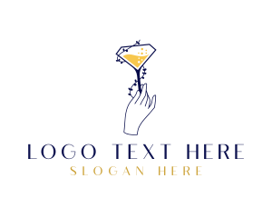Booze - Diamond Wines Glass logo design