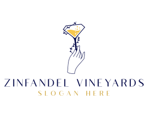 Diamond Wines Glass logo design