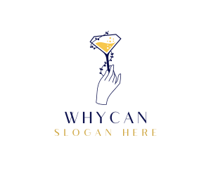 Cocktail - Diamond Wines Glass logo design