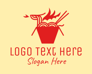 Food Stand - Asian Dragon Noodles logo design