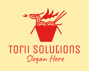 Asian Dragon Noodles logo design