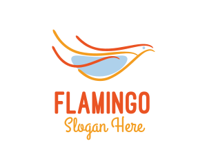 Flying - Orange Bird Fly logo design