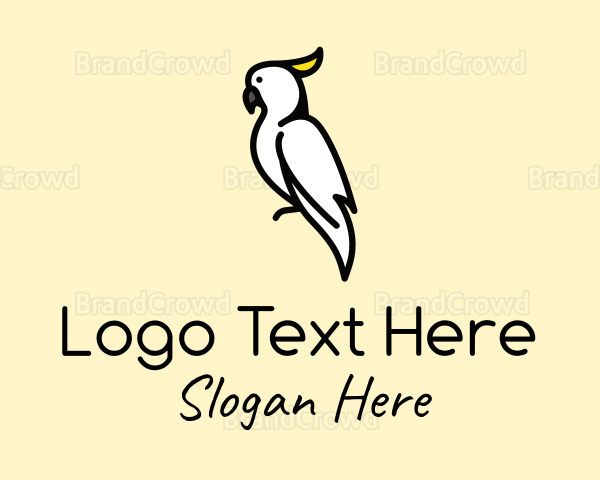Perched Cockatiel Bird Logo