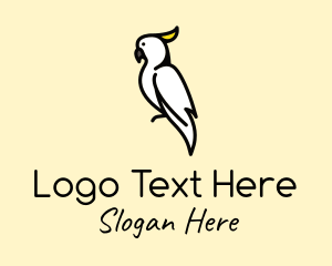 Research - Perched Cockatiel Bird logo design