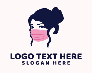 Hairdresser - Pink Mask Lady logo design