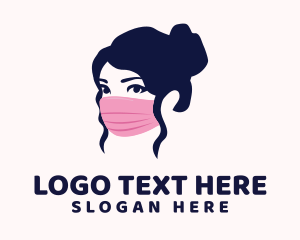 Hair Salon - Pink Mask Lady logo design
