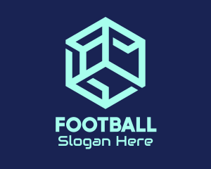 Blue Digital Hexagon Logo