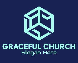 Geometrical - Blue Digital Hexagon logo design