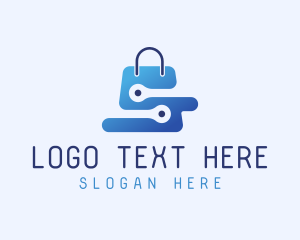 Cyber - Tech Shopping Bag logo design