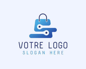 Shopping - Tech Shopping Bag logo design