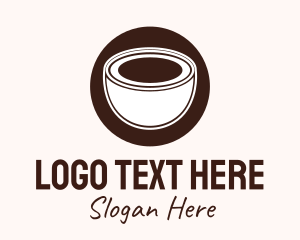 Vegan - Brown Coconut Shell logo design