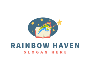 Preschool Rainbow Book  logo design