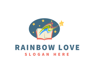 Preschool Rainbow Book  logo design