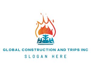Flame Snowflake Industry Logo