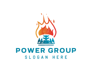 Flame Snowflake Industry Logo