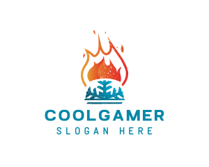 Ice - Flame Snowflake Industry logo design