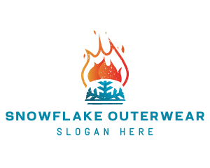 Flame Snowflake Industry logo design