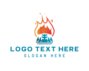 Flame Snowflake Industry logo design