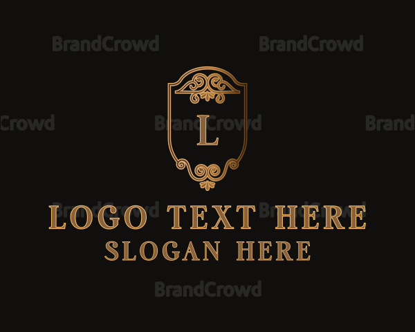 Gold Ornate Crest Letter Logo