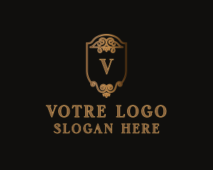 Gold Ornate Crest Letter Logo