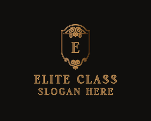 Gold Ornate Crest Letter logo design