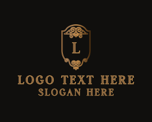 Gold Ornate Crest Letter Logo