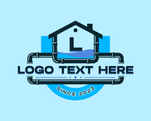 House - House Pipe Plumbing logo design