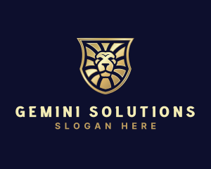 Lion Feline Shield logo design