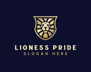 Lion Feline Shield logo design