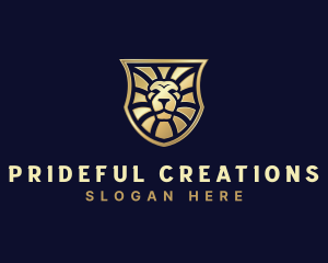 Pride - Lion Feline Shield logo design