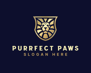 Lion Feline Shield logo design