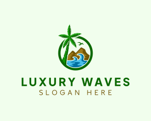 Palm Tree Beach Resort logo design