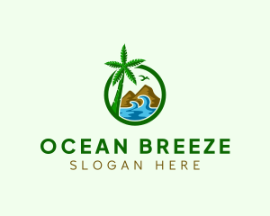 Palm Tree Beach Resort logo design