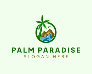 Palm Tree Beach Resort logo design