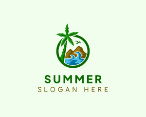 Palm Tree Beach Resort logo design