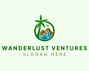 Palm Tree Beach Resort logo design