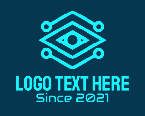 Connection - Blue Digital Eye logo design