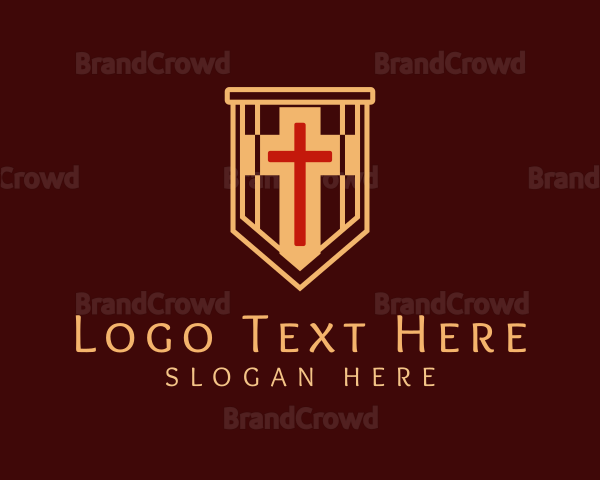 Worship Crucifix Banner Logo