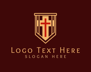 Biblical - Worship Crucifix Banner logo design