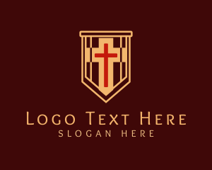 Worship Crucifix Banner Logo