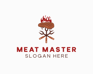 Meat Steak Grill logo design