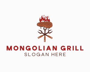 Meat Steak Grill logo design