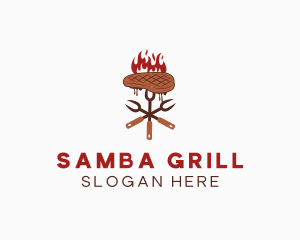 Meat Steak Grill logo design