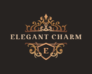 Elegant Shield Crown logo design