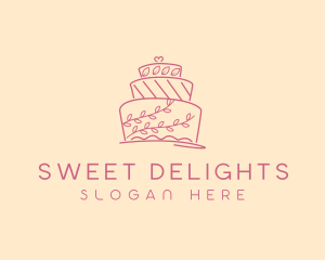 Wedding Floral Cake  logo design